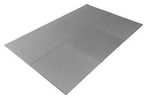 Puzzle Exercise Mat EVA Foam Interlocking Tiles 24 Square Feet Grey