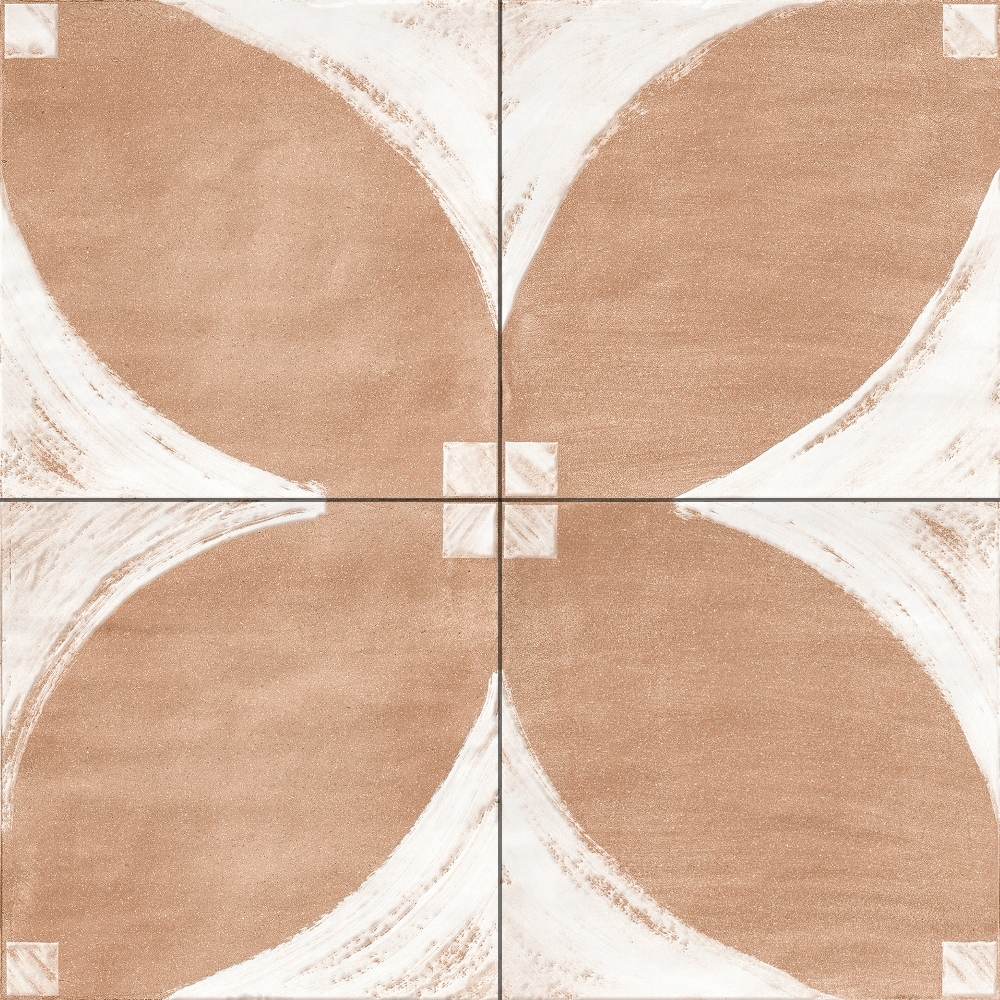 The Tile Life Reina Terracotto Oval 8-in x 8-in Multi-finish Porcelain Patterned Floor and Wall Tile product image