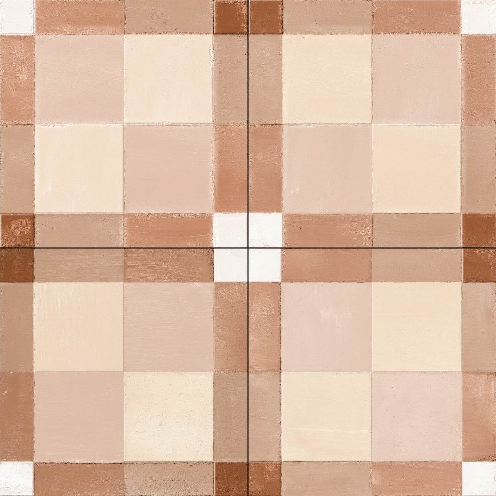 The Tile Life Reina Terracotto Plaid 8-in x 8-in Multi-finish Porcelain Patterned Floor and Wall Tile product image