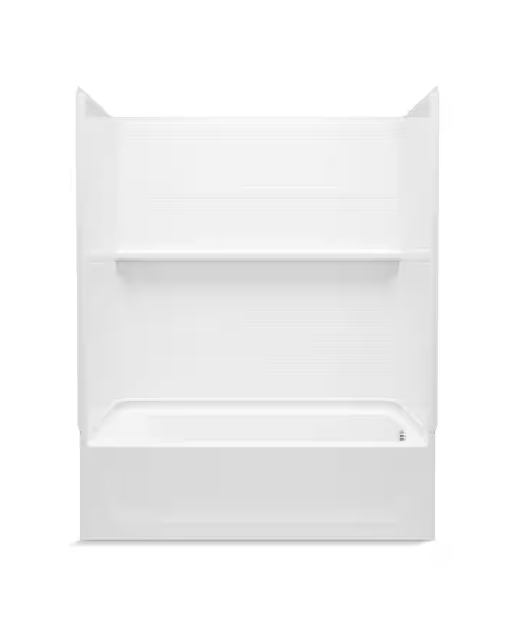 Traverse 60 in. L x 30 in. W x 60 in. H Right-Hand Drain Rectangular Tub/ Shower Combo Unit in White
