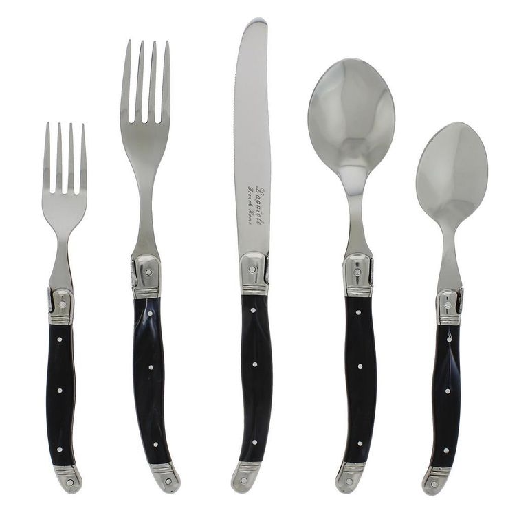 Laguiole 20-Piece Stainless Steel/Black Flatware Set (Service for 4)