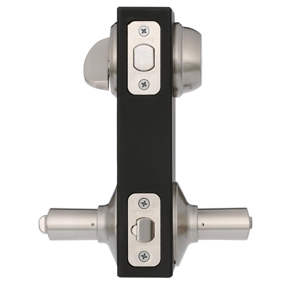 Satin Nickel Single Cylinder Deadbolt with Latitude Entry Door Lever Combo Pack - Super Arbor