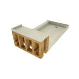 Base'N Bench 42 in. x 72 in. Single Threshold Shower Base and Bench Kit with Left Drain and Polished Chrome Drain Plate - Super Arbor