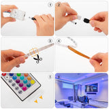 20 in. (50 cm) 8-Watt Equivalence Color Ambiance LED USB Light Strip with 24 Keys Wireless Remote (4 Strip Pack) - Super Arbor