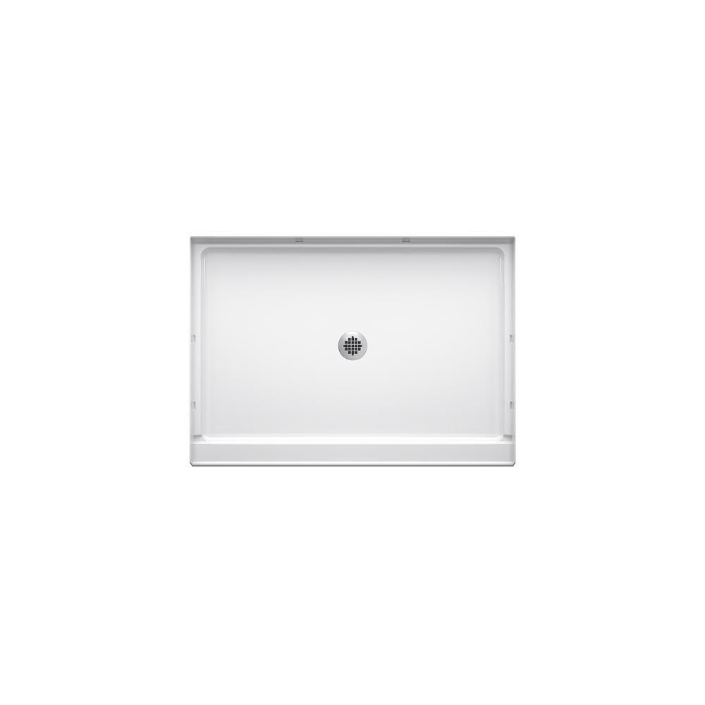 48 in. x 34 in. Single-Threshold Shower Base with Center Drain in White - Super Arbor