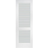 30 in. x 80 in. Primed Composite MDF Full Louver Over Louver Interior Door Slab - Super Arbor