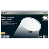 Commercial Electric 32 in. W Oval 50W 3500 Lumens Dim Selectable CCT Integrated LED Flat Panel Flush Mount Black Plus Nickel Trim Ring
