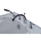 Rampart Nova Heated 5 ft. Walk-in Whirlpool Bathtub with 6 in. Tile Easy Up Adhesive Wall Surround in White - Super Arbor