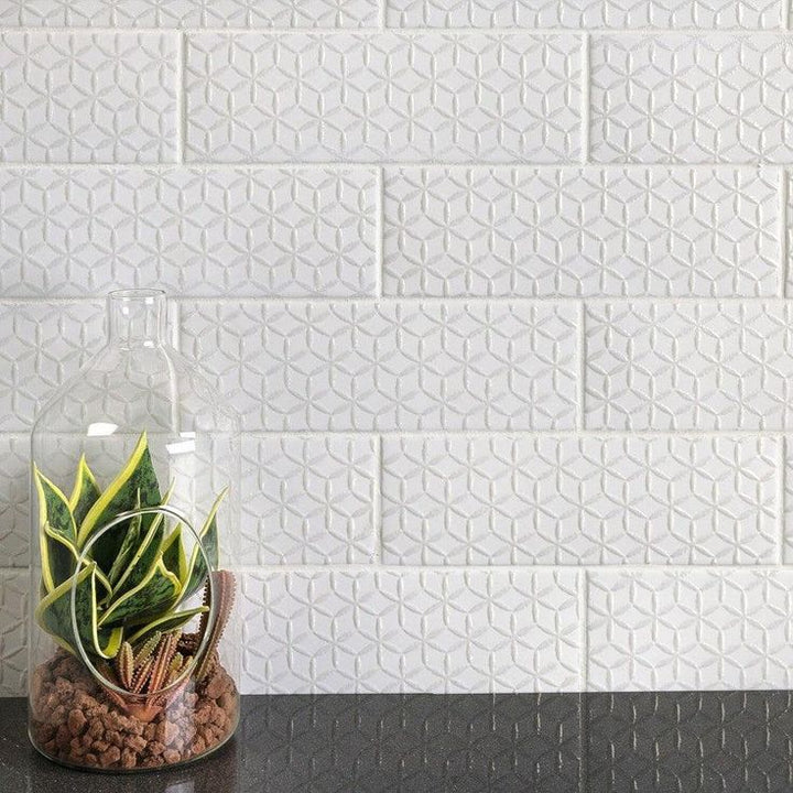 Bond Tile Wembley Snowflake 3 in. x 9 in. Matte Ceramic Subway Wall Tile (30 Pieces 5.16 Sq. Ft. / Box)