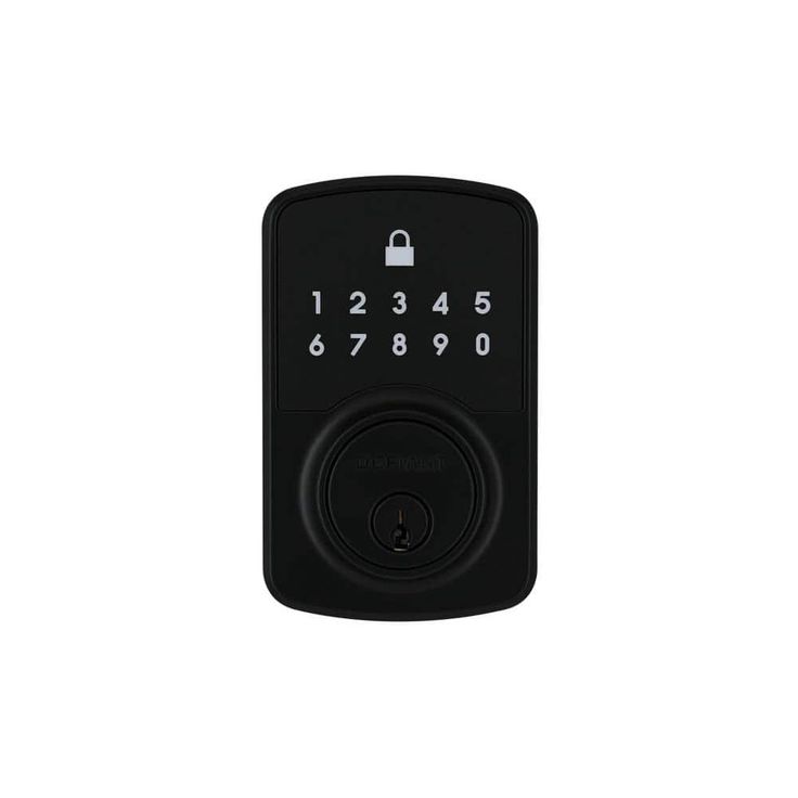Defiant Square Compact Hubspace Matte Black Electronic Single Cylinder Deadbolt