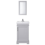 Vanity Art Hallcrest 20 in. W x 16 in. D Vanity in Misty Grey with Integrated Vanity Top in White with White Sink and Mirror
