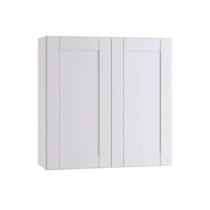 Home Decorators Collection Washington Vesper White Plywood Shaker Assembled Wall Kitchen Cabinet Soft Close 33 in W x 12 in D x 30 in H