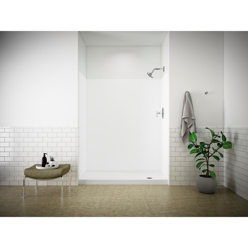 Rely 60 in. x 32 in. Single Threshold Shower Base with Right-Hand Drain in White - Super Arbor