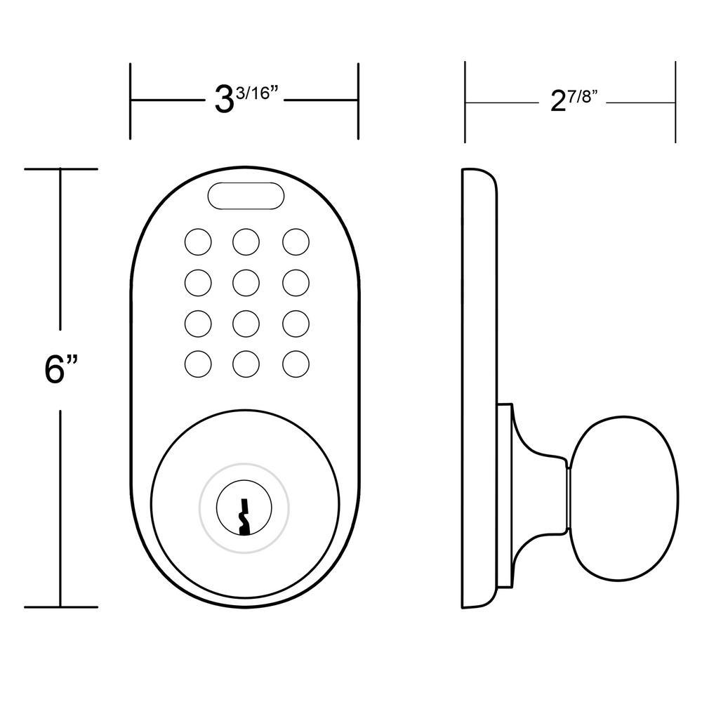 Satin Nickle Single-Cylinder Electronic Door Knob with Keyless Back-Lit Keypad Entry - Super Arbor