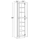 Home Decorators Collection Washington 24 in. W x 24 in. D x 96 in. H Assembled Plywood Pantry Kitchen Cabinet in Onyx with Soft Close