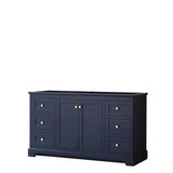 Wyndham Collection Avery 59.25-in Dark Blue Bathroom Vanity Cabinet