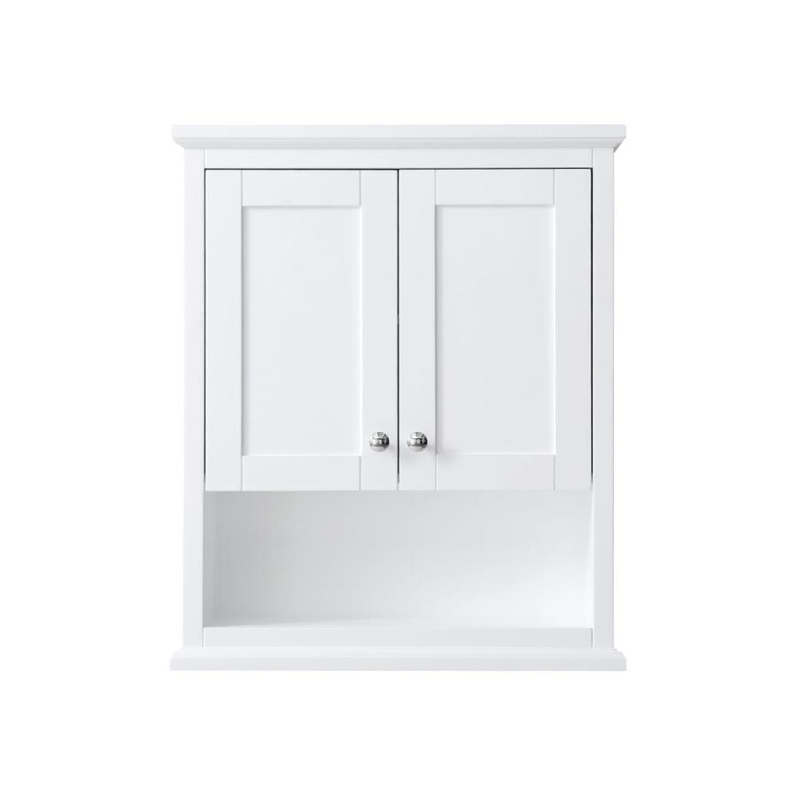 Wyndham Collection Avery 25-in W x 30-in H x 9-in D White Bathroom Wall Cabinet