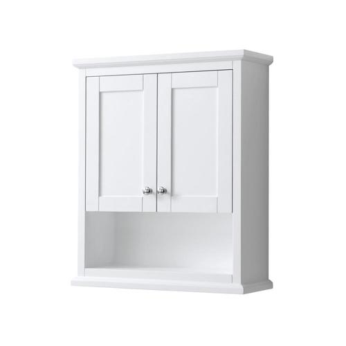 Wyndham Collection Avery 25-in W x 30-in H x 9-in D White Bathroom Wall Cabinet