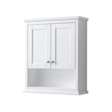 Wyndham Collection Avery 25-in W x 30-in H x 9-in D White Bathroom Wall Cabinet