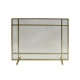 Cabarrus Modern Gold Single Panel Iron Fire Screen - Super Arbor