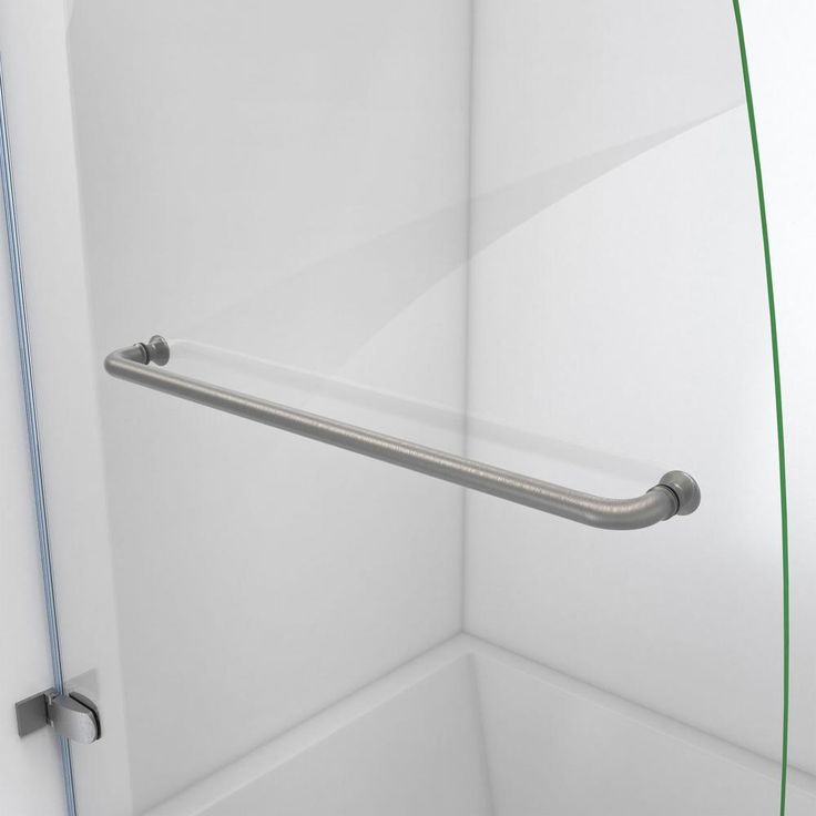 DreamLine Aqua Uno 34 5/16 in. W x 58 in. H Frameless Hinged Tub Door, Brushed Nickel