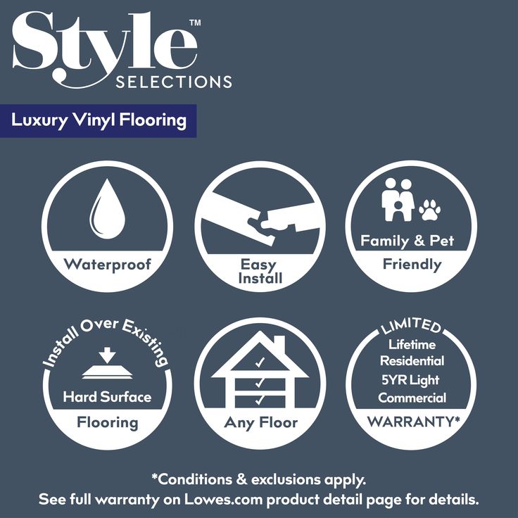 Style Selections (Sample) Arcadia Water Resistant Marble Look Interlocking Vinyl Tile