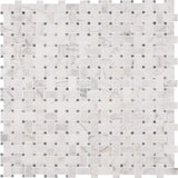 MSI Calacatta Cressa Basket Weave 12 in. x 12 in. x 10 mm Honed Marble Mesh-Mounted Mosaic Tile (10 sq. ft. / case)