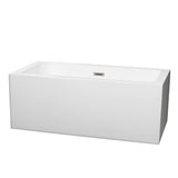 Melody 59.5 in. Acrylic Flatbottom Bathtub in White with Matte Black Trim - Super Arbor