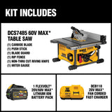 FLEXVOLT 60-Volt MAX Lithium-Ion Cordless Brushless 8-1/4 in. Table Saw Kit with (2) FLEXVOLT Batteries & Charger - Super Arbor