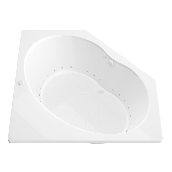 Carnelian 5 ft. Center Drain Air Bath Tub in White - Super Arbor