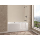60 in. Walk-In Air Bath Tub in White with 1.28 GPF Single Flush Toilet - Super Arbor
