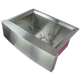 Studio Farmhouse/Apron-Front Stainless Steel 36 in. Single Bowl Kitchen Sink in Brushed Finish