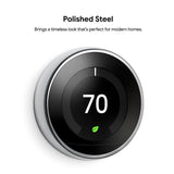 Google Nest Learning Smart Thermostat with WiFi Compatibility (3rd Generation) - Copper - Super Arbor