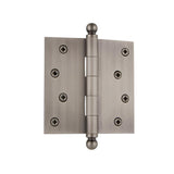 4 in. Ball Tip Residential Hinge with Square Corners in Antique Brass - Super Arbor