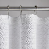 Lattice Matelasse 72 in. White Cotton Shower Curtain - Super Arbor