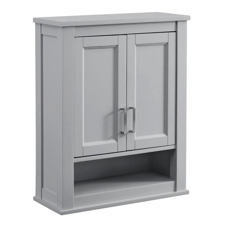 Durham 24-in W x 30-in H x 10-in D White Oak Bathroom Wall Cabinet