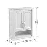 Durham 24-in W x 30-in H x 10-in D White Oak Bathroom Wall Cabinet