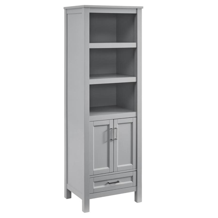 Durham 24-in W x 72-in H x 18-in D White Oak MDF Freestanding Linen Cabinet