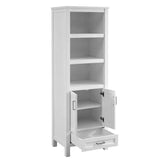 Durham 24-in W x 72-in H x 18-in D White Oak MDF Freestanding Linen Cabinet
