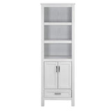 Durham 24-in W x 72-in H x 18-in D White Oak MDF Freestanding Linen Cabinet