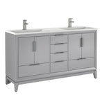 Scott Living Robinson 60-in White Double Sink Bathroom Vanity with White Acrylic Top - Super Arbor