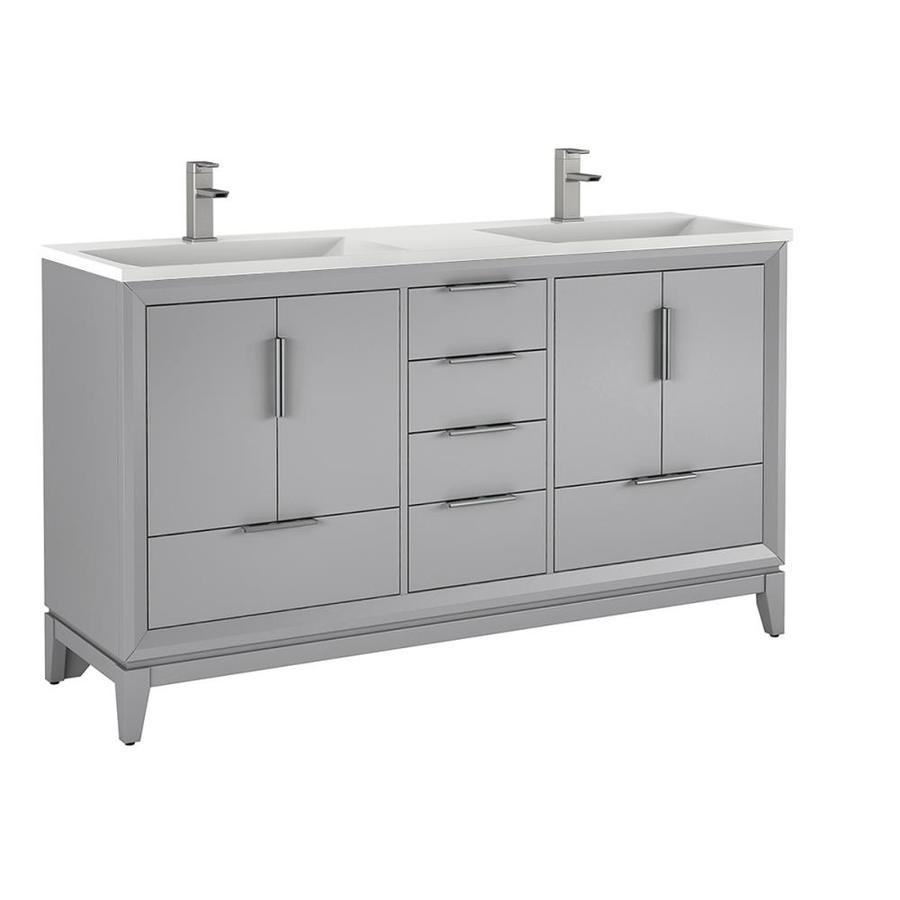 Scott Living Robinson 48-in Coffee Oak Single Sink Bathroom Vanity with White Acrylic Top - Super Arbor