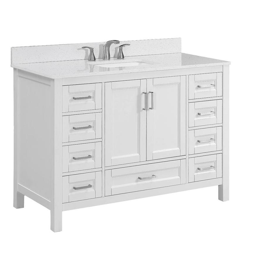 Durham 48-in Espresso Single Sink Bathroom Vanity with Terrazzo Engineered Stone Top - Super Arbor