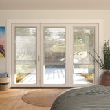 JELD-WEN 108-in x 80-in Fiberglass Folding, Right-hand folding – installed room view