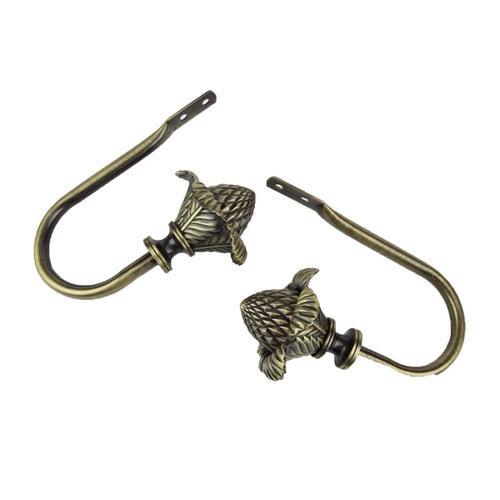 Rod Desyne Bloom 2-Pack Satin Nickel Steel Curtain Holdbacks - Super Arbor