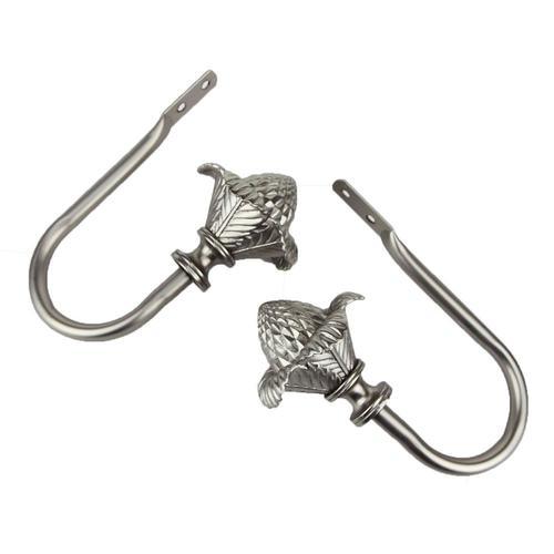 Rod Desyne Bloom 2-Pack Black Steel Curtain Holdbacks - Super Arbor