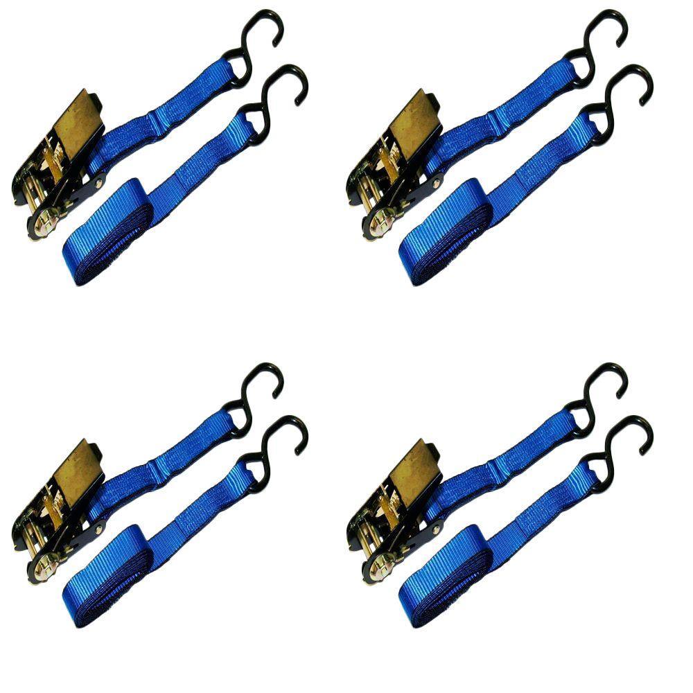 10 ft. x 1 in. 1200 lbs. Ratchet Tie-Down Strap (4-Pack) - Super Arbor
