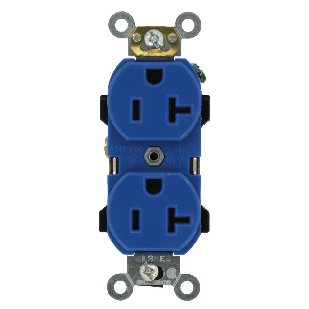 20 Amp Industrial Grade Heavy Duty Self Grounding Duplex Outlet, Ivory - Super Arbor