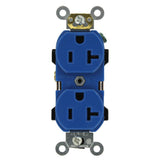 20 Amp Industrial Grade Heavy Duty Self Grounding Duplex Outlet, White - Super Arbor