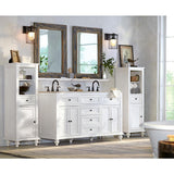 Hamilton 61 in. W x 22 in. D Double Bath Vanity in Ivory with Granite Vanity Top in Grey - Super Arbor